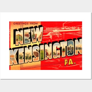 Greetings from New Kensington Pennsylvania - Vintage Large Letter Postcard Posters and Art